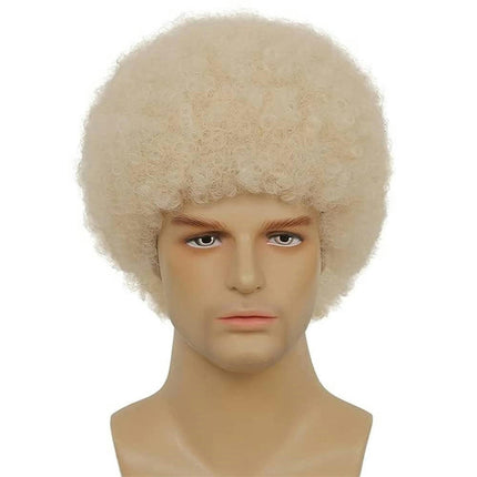 Men Afro Human Hair Wig Short Kinky Curly Black Wig Party Cosplay Wigs for Men Daily Wig