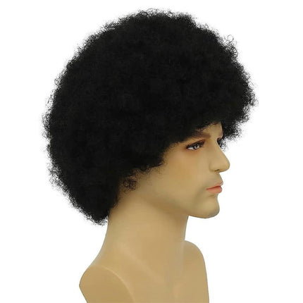 Men Afro Human Hair Wig Short Kinky Curly Black Wig Party Cosplay Wigs for Men Daily Wig