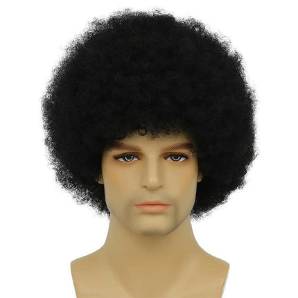 Men Afro Human Hair Wig Short Kinky Curly Black Wig Party Cosplay Wigs for Men Daily Wig