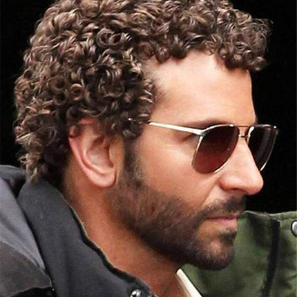 African Short Curly Wig for Men Curly Hair, Perfect for Men's Synthetic Wigs with Bangs