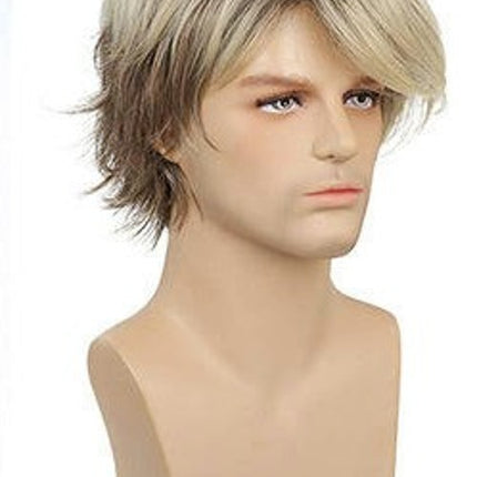 Short Wig Curly Mens Wigs with Bangs Synthetic Hair Natural Wigs for Men Daily Hair Wig