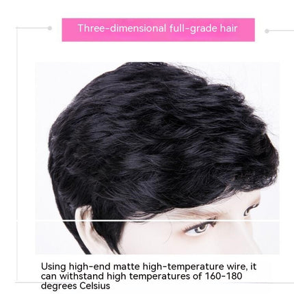 Natural Wigs for Men Daily Hair Wig Short Straight Synthetic Wigs with Hair Bangs for Men