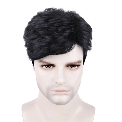 Natural Wigs for Men Daily Hair Wig Short Straight Synthetic Wigs with Hair Bangs for Men