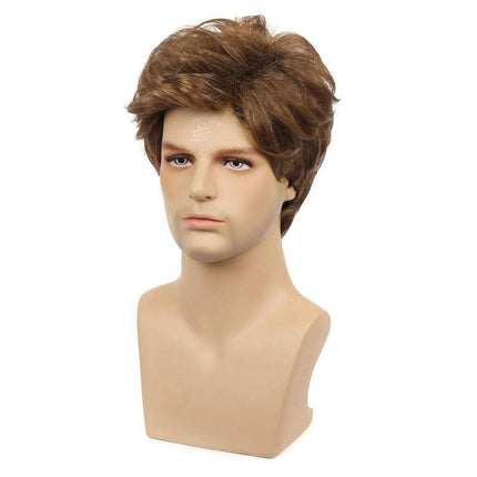 Wigs for Men Short Wavy Wig Men Synthetic Wig Natural Hair Wig Daily Wear Curly Hair Wig