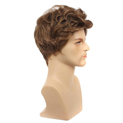 Wigs for Men Short Wavy Wig Men Synthetic Wig Natural Hair Wig Daily Wear Curly Hair Wig