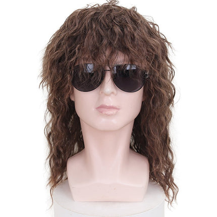 Synthetic Hair Wigs Wigs with Bangs for Men 70s 80s Costumes Rocking Wig Punk Wig Curly Wig