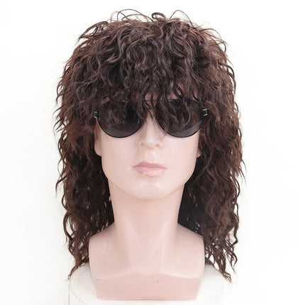 Synthetic Hair Wigs Wigs with Bangs for Men 70s 80s Costumes Rocking Wig Punk Wig Curly Wig