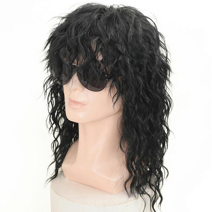 Synthetic Hair Wigs Wigs with Bangs for Men 70s 80s Costumes Rocking Wig Punk Wig Curly Wig