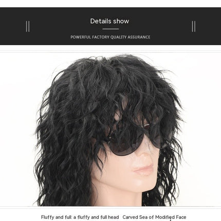 Synthetic Hair Wigs Wigs with Bangs for Men 70s 80s Costumes Rocking Wig Punk Wig Curly Wig