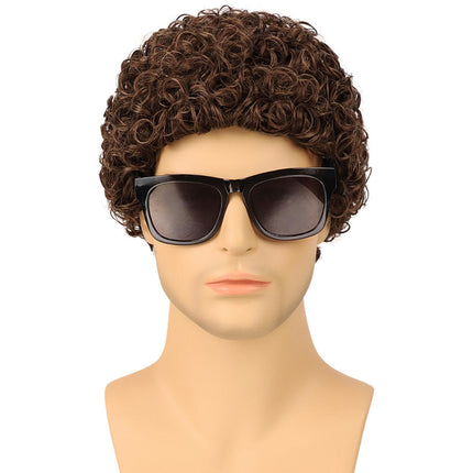 Afro Wig for Men, Curly Hair Wigs with Bangs,Short Curly Wig For Wig Perfect for Men's