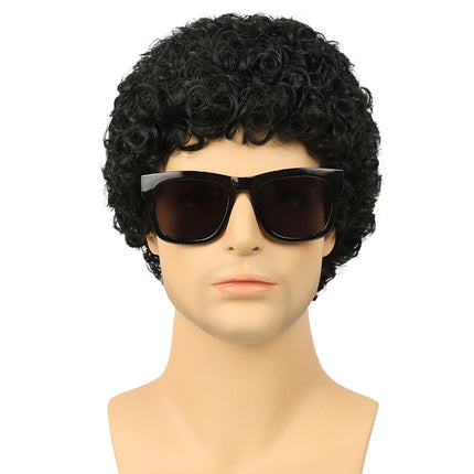 Afro Wig for Men, Curly Hair Wigs with Bangs,Short Curly Wig For Wig Perfect for Men's