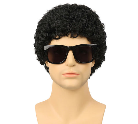 Afro Wig for Men, Curly Hair Wigs with Bangs,Short Curly Wig For Wig Perfect for Men's