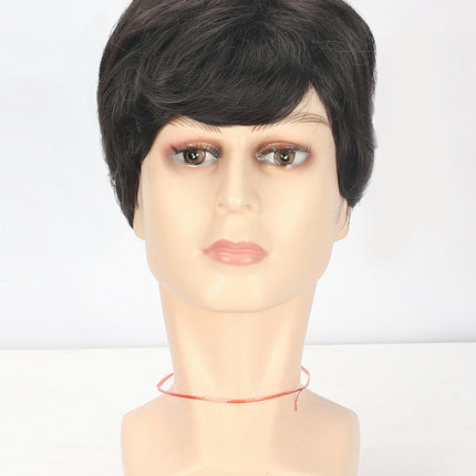 Synthetic Wigs with Bangs for Men fluffy short curly wig Natural Short Bob Curly Men Fluffy Party