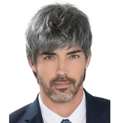 Synthetic Wigs with Bangs for Men fluffy short curly wig Natural Short Bob Curly Men Fluffy Party