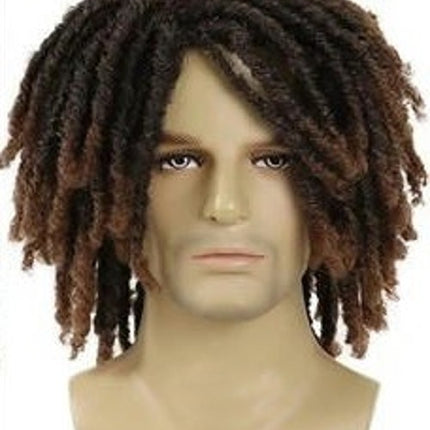 Short Dreadlock Wig for Men Synthetic Curly Full Wig for daily,Men's Wigs Natural Synthetic Hair