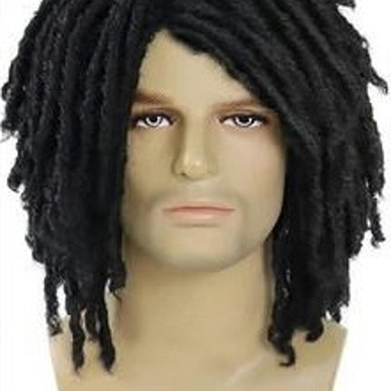 Short Dreadlock Wig for Men Synthetic Curly Full Wig for daily,Men's Wigs Natural Synthetic Hair