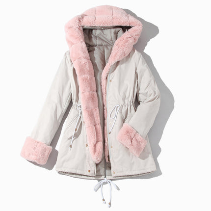 Women's Winter Coat with Faux Fur Hood Thicken Warm Casual Parka Jacket