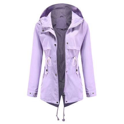 Women's Lightweight Hooded Waterproof Active Outdoor Rain Jacket Model A