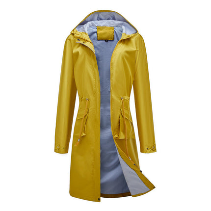 Women's Rain Jackets Waterproof with Hood Raincoat Long Windbreaker Lined Coats