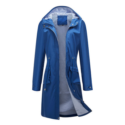 Women's Rain Jackets Waterproof with Hood Raincoat Long Windbreaker Lined Coats