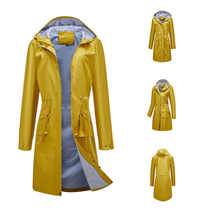 Women's Rain Jackets Waterproof with Hood Raincoat Long Windbreaker Lined Coats