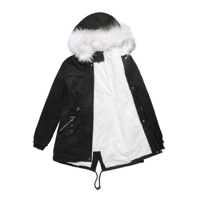 Women's Winter Coats Fleece Lined Parka Jacket Hooded Long Warm Parka Coat with Pockets