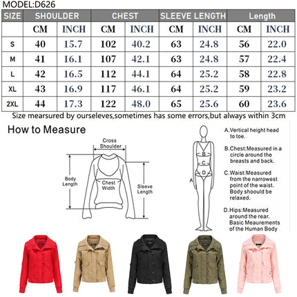 Women's Anorak Jacket Zip Up Button Coat Outwear with Pockets