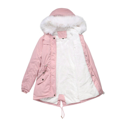 Women's Winter Coats Fleece Lined Parka Jacket Hooded Long Warm Parka Coat with Pockets