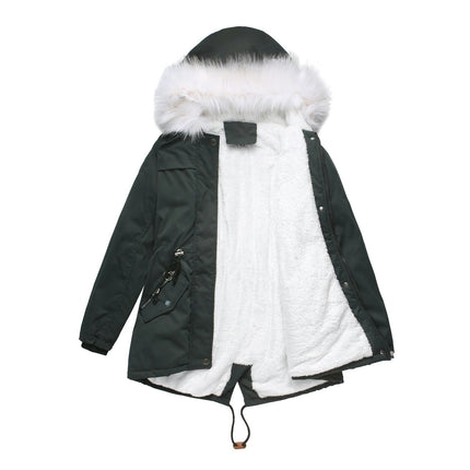 Women's Winter Coats Fleece Lined Parka Jacket Hooded Long Warm Parka Coat with Pockets