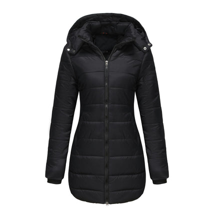 Women Puffer Jacket Winter Warm Quilted Hooded Coat with Pockets