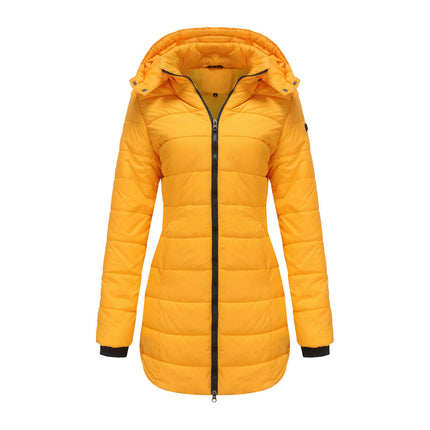 Women Puffer Jacket Winter Warm Quilted Hooded Coat with Pockets