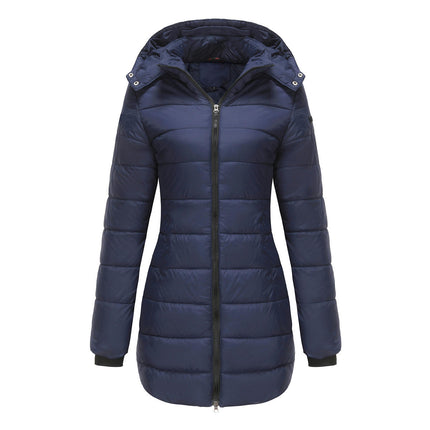 Women Puffer Jacket Winter Warm Quilted Hooded Coat with Pockets