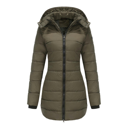 Women Puffer Jacket Winter Warm Quilted Hooded Coat with Pockets