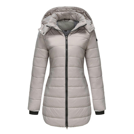 Women Puffer Jacket Winter Warm Quilted Hooded Coat with Pockets