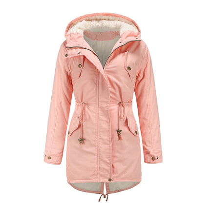 Women's Winter Coats Fleece Lined Parka Jacket Hooded Long Warm Parka Coat