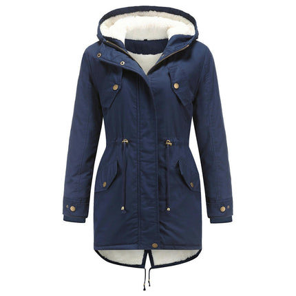 Women's Winter Coats Fleece Lined Parka Jacket Hooded Long Warm Parka Coat