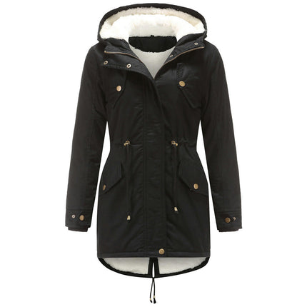 Women's Winter Coats Fleece Lined Parka Jacket Hooded Long Warm Parka Coat