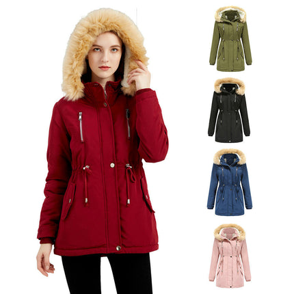 Women's Winter Thicken Coat Warm Fleece Lined Parka Jacket with Hood