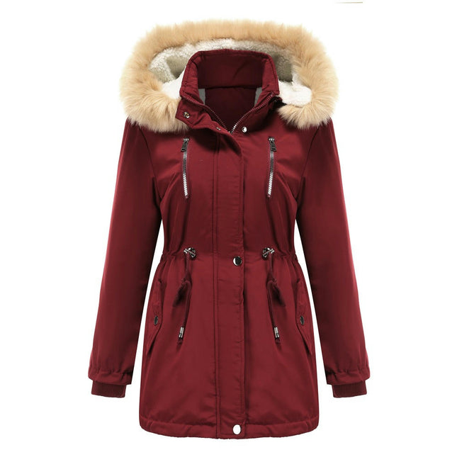 Women's Winter Thicken Coat Warm Fleece Lined Parka Jacket with Hood