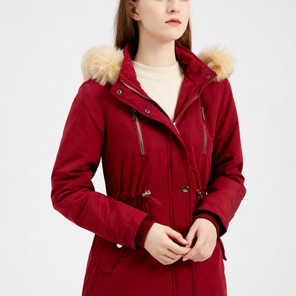 Women's Winter Thicken Coat Warm Fleece Lined Parka Jacket with Hood