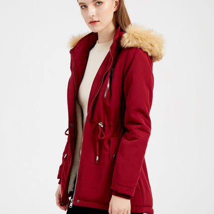 Women's Winter Thicken Coat Warm Fleece Lined Parka Jacket with Hood