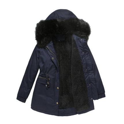 Women's Winter Coat Warm Fleece Lined Thicken Parka Jacket with Hood