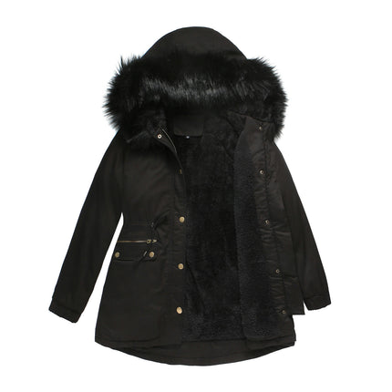 Women's Winter Coat Warm Fleece Lined Thicken Parka Jacket with Hood