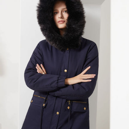 Women's Winter Coat Warm Fleece Lined Thicken Parka Jacket with Hood