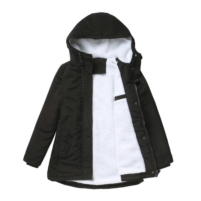 Women's Winter Warm Coats Fleece Lined Parka Jacket Hooded Parka Coat with Pockets