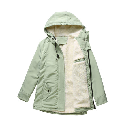 Women's Winter Warm Coats Fleece Lined Parka Jacket Hooded Parka Coat with Pockets