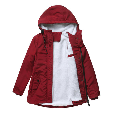 Women's Winter Warm Coats Fleece Lined Parka Jacket Hooded Parka Coat with Pockets