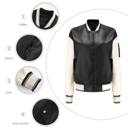 Women's Baseball Bomber Jacket Vintage Sweatshirt Casual Coats Jacket