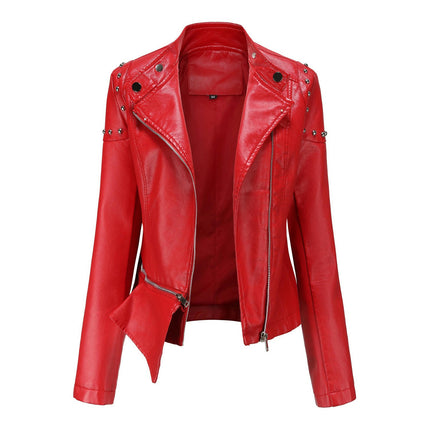 Women's Faux Leather Jacket Casual Lightweight Outerwear Short Coats