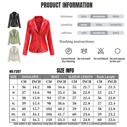 Women's Faux Leather Jacket Casual Long Sleeve Outerwear Short Coats